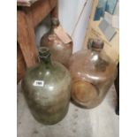 Three 19th C. glass carbide bottles