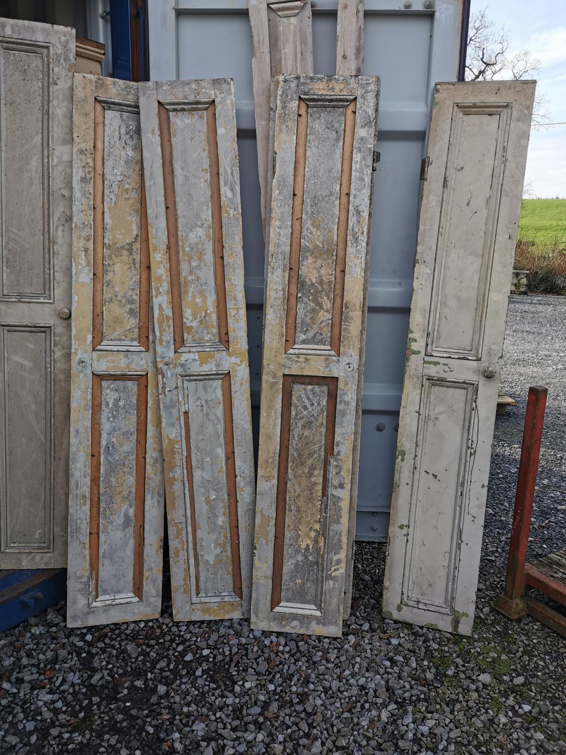 Large collection of painted pine panelled doors. - Image 8 of 8