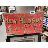 New Hudson Cycles cardboard advertising showcard