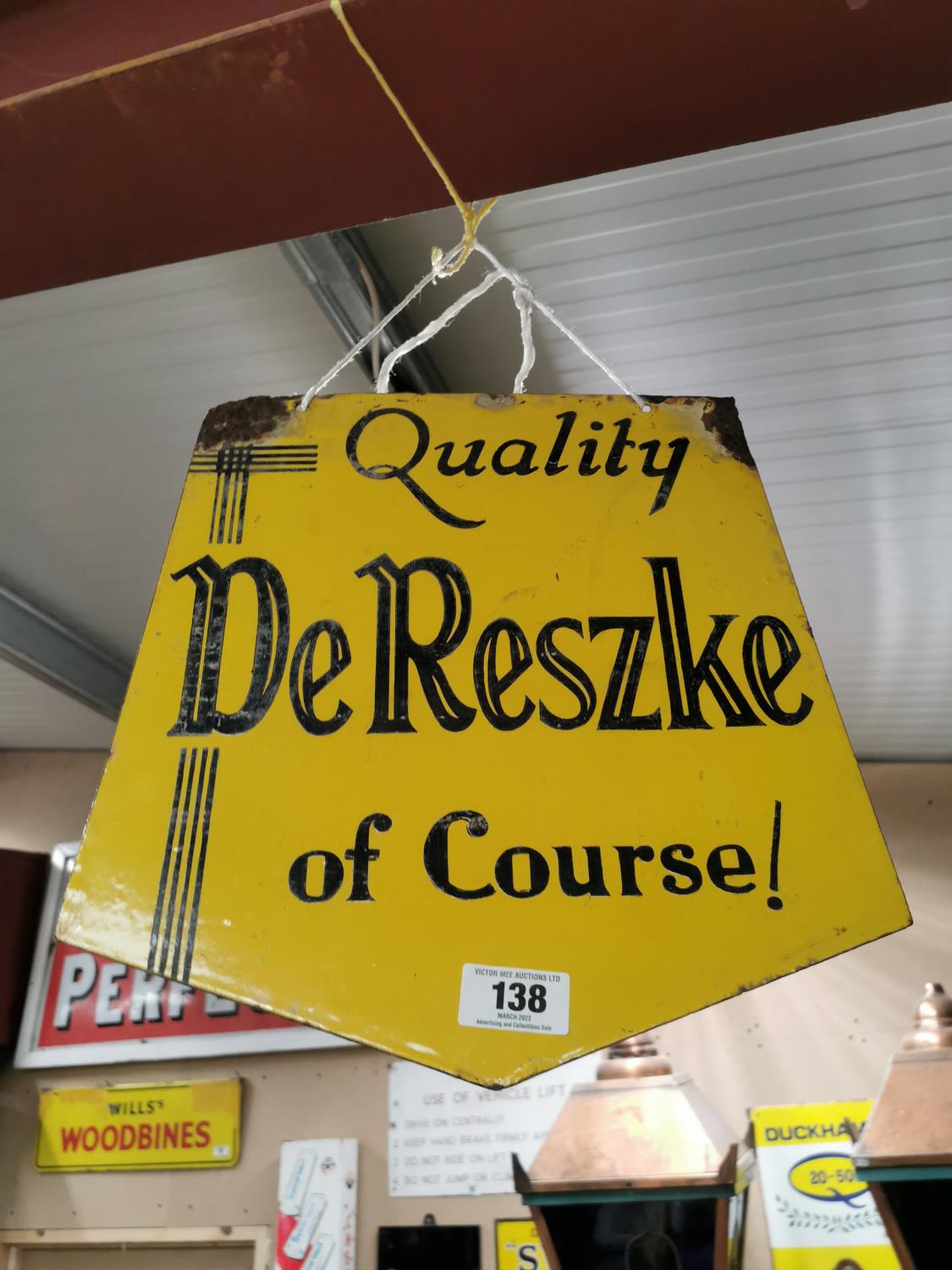 Mines a Minor/Quality ReSeszke Double sided enamel advertising sign