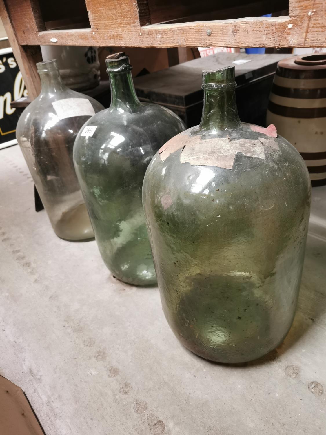 Three 19th C. glass chemist jars.