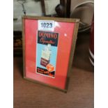 Domino Cigarettes The Best Double Four For 6d framed advertising showcard