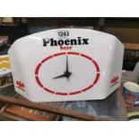 Rare Phoenix Beer Perspex advertising clock