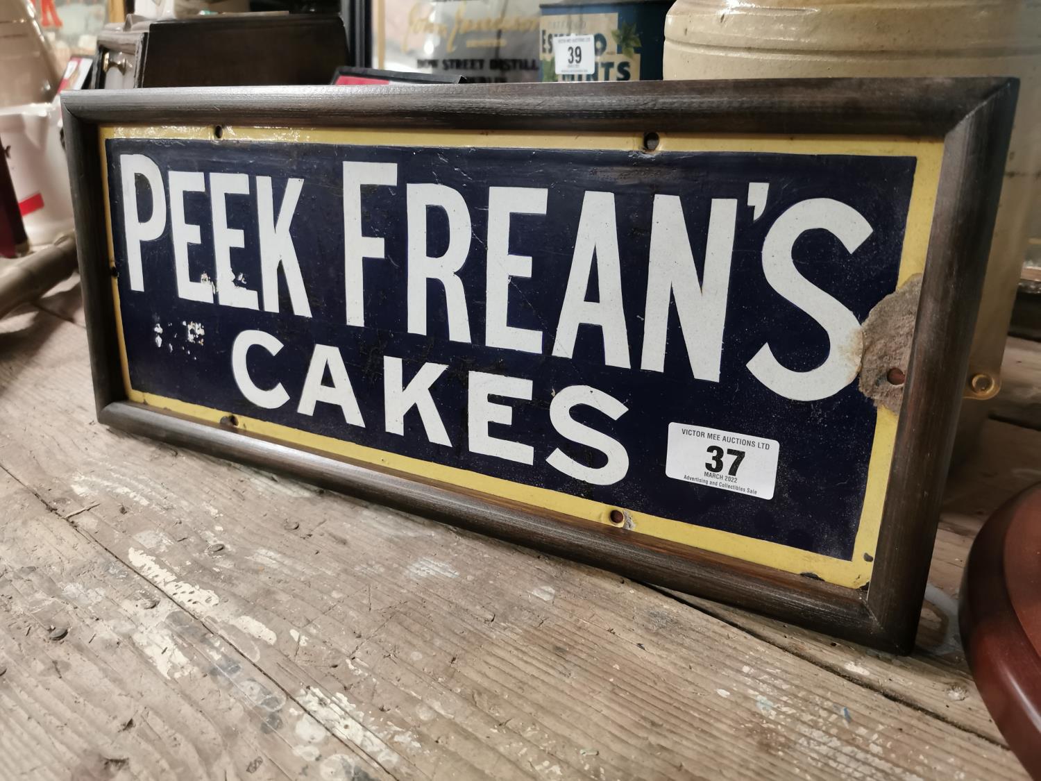 Peek Frean's Cakes enamel advertising sign