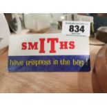 Smiths Have Crispiness In The Bag tin plate advertising shelf sign