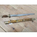 19th C. short sword in original scabbard.