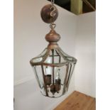 Decorative metal hall lantern