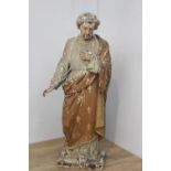 18th C. Carved wooden figure of Our Lord.