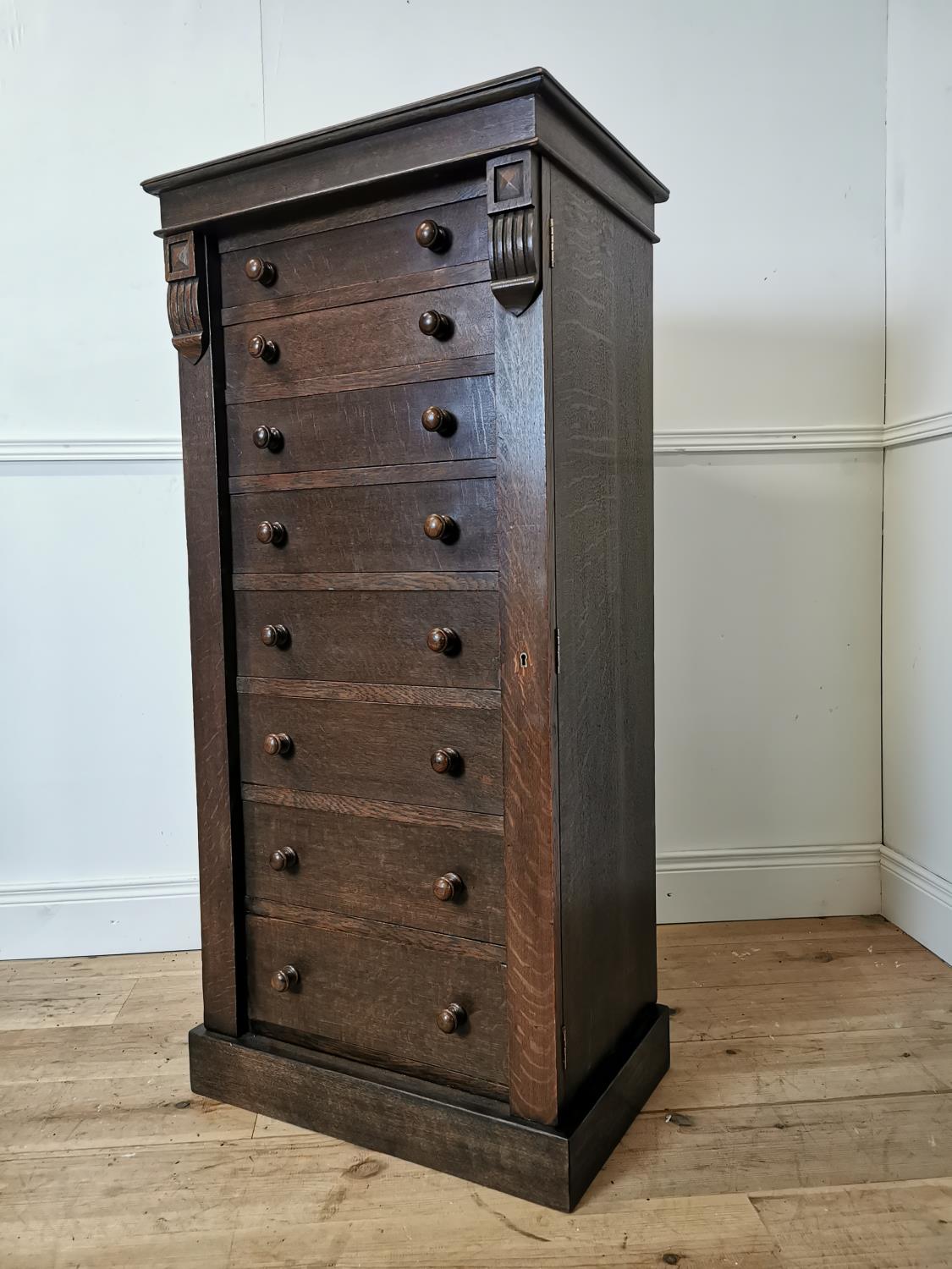 19th C. oak Wellington chest - Image 5 of 5