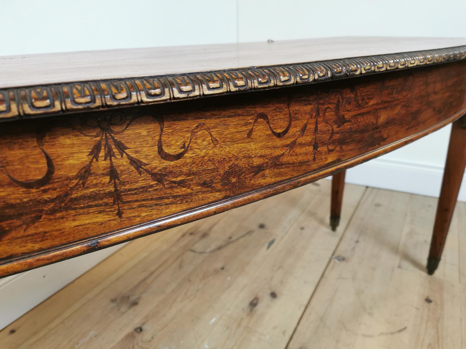 19th C. inlaid satinwood side table - Image 2 of 5