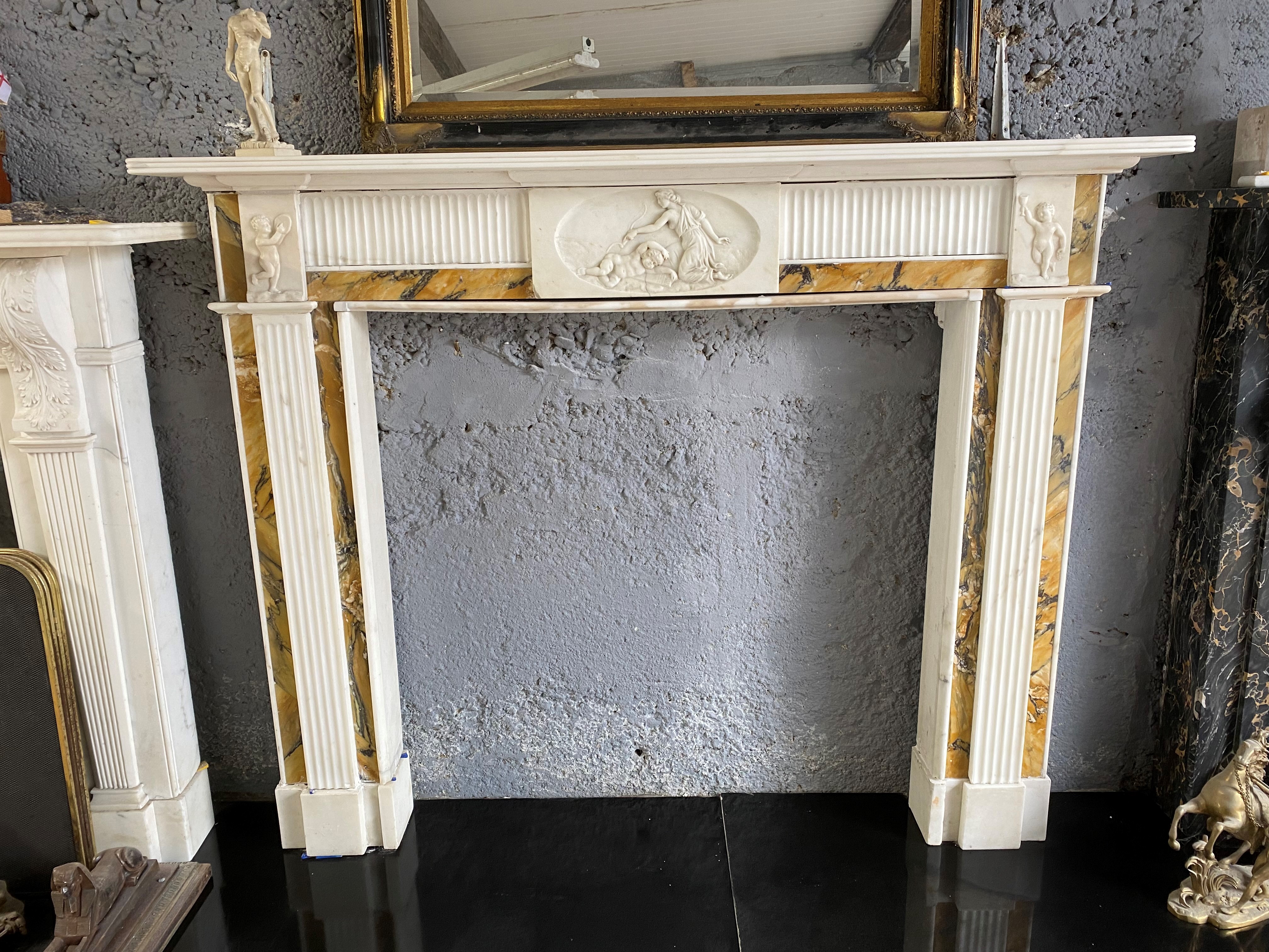 Irish Georgian statutory and convent Sienna marble chimney piece