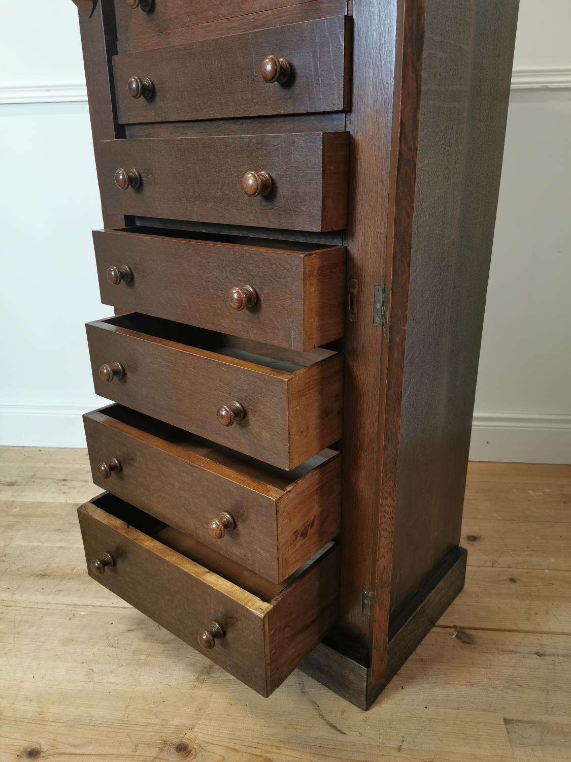 19th C. oak Wellington chest - Image 4 of 5