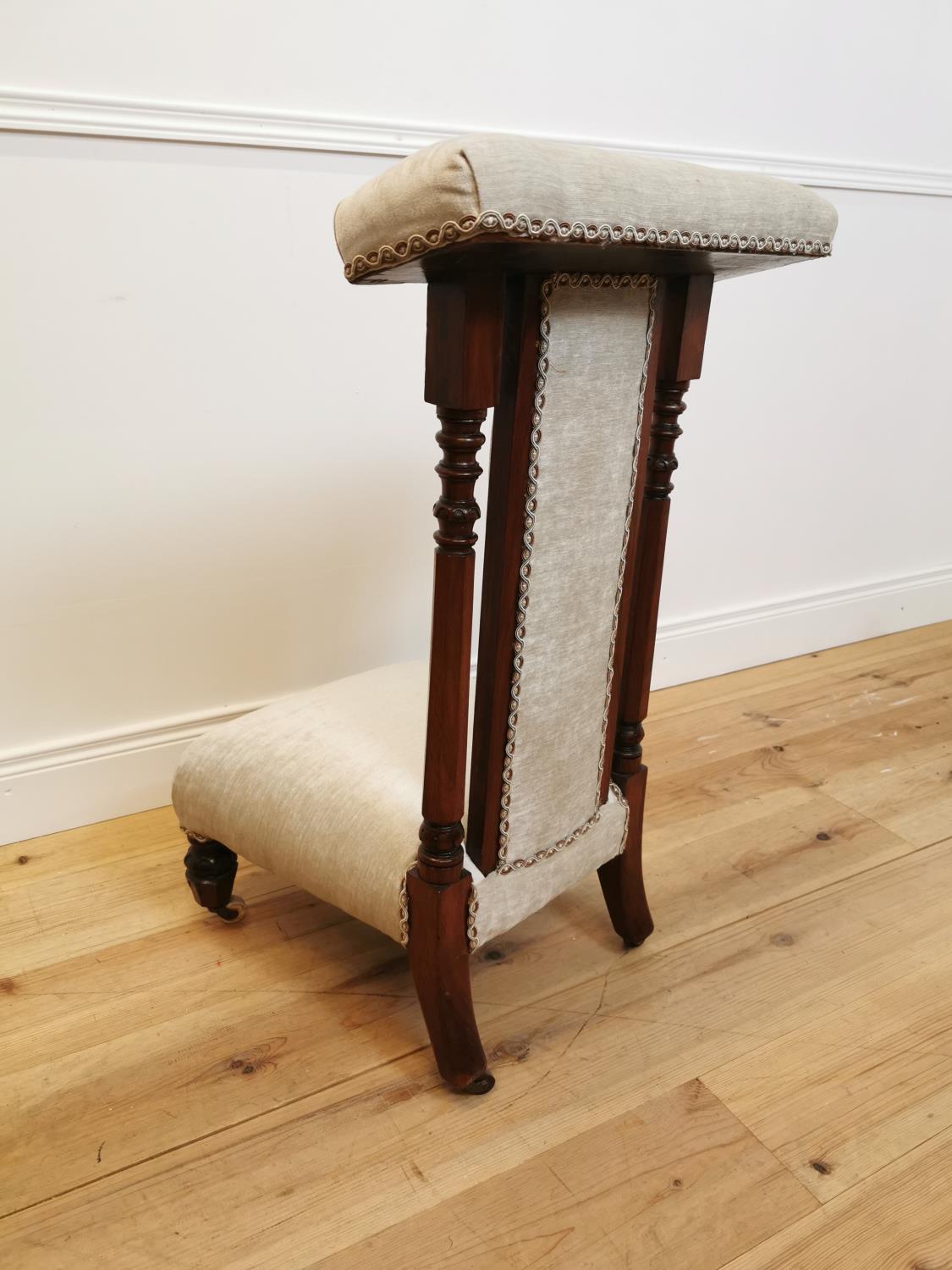 19th C. mahogany and upholstered Prie Dieu chai - Image 2 of 4