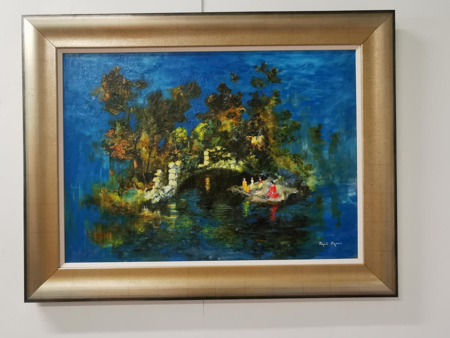 Paul Proud - Oil on Board - Untitled Woodland and Lake Scene