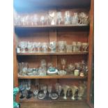 Large collection of miscellaneous wine glasses