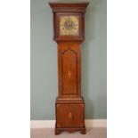 18th C. Brass dial oak inlaid longcase clock ' Thomas Wentworth '