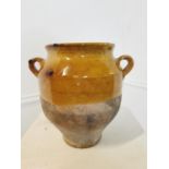 Rare 19th C glazed terracotta confit pot