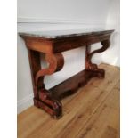 William IV mahogany console table with marble top