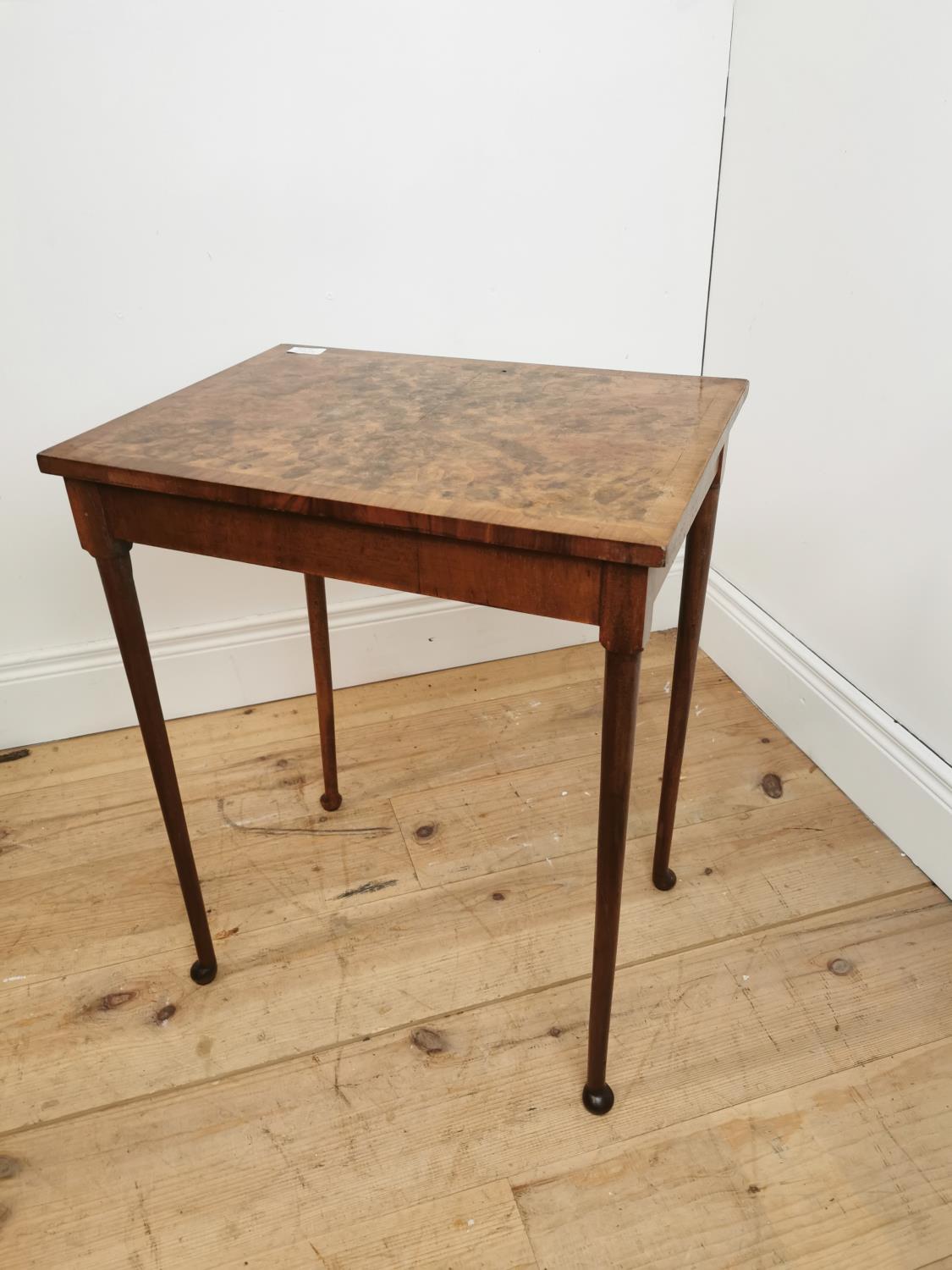 Edwardian walnut lamp table on turned legs