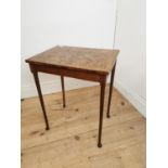 Edwardian walnut lamp table on turned legs