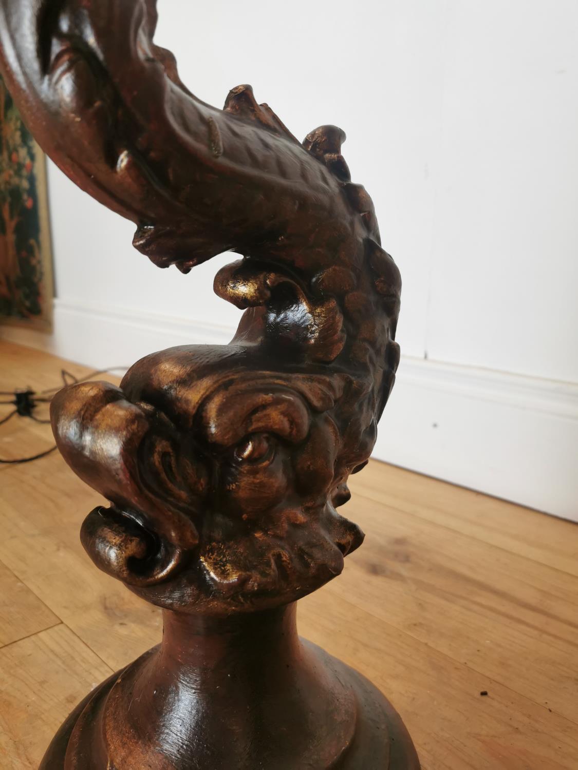 Pair of good quality bronzed cast iron table lamps - Bild 4 aus 8