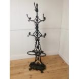 Good quality cast iron coat and stick stand in the Coalbrookdale style