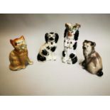 Collection of three Staffordshire dogs