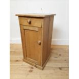 19th C. stripped pine bedside locker