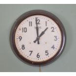 1940's Smiths 8 day Bakelite circular wall clock.