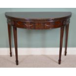 19th C. Mahogany Demi lune games table