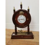 Stained pine Gold Cup Cheltenham mantle clock