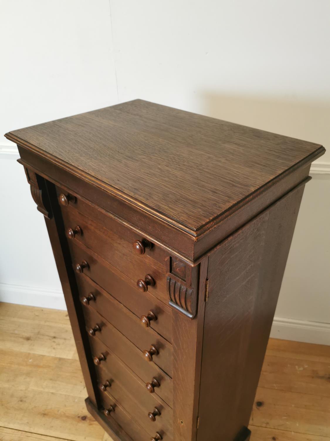 19th C. oak Wellington chest - Image 2 of 5
