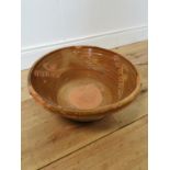 19th C. glazed terracotta cream bowl