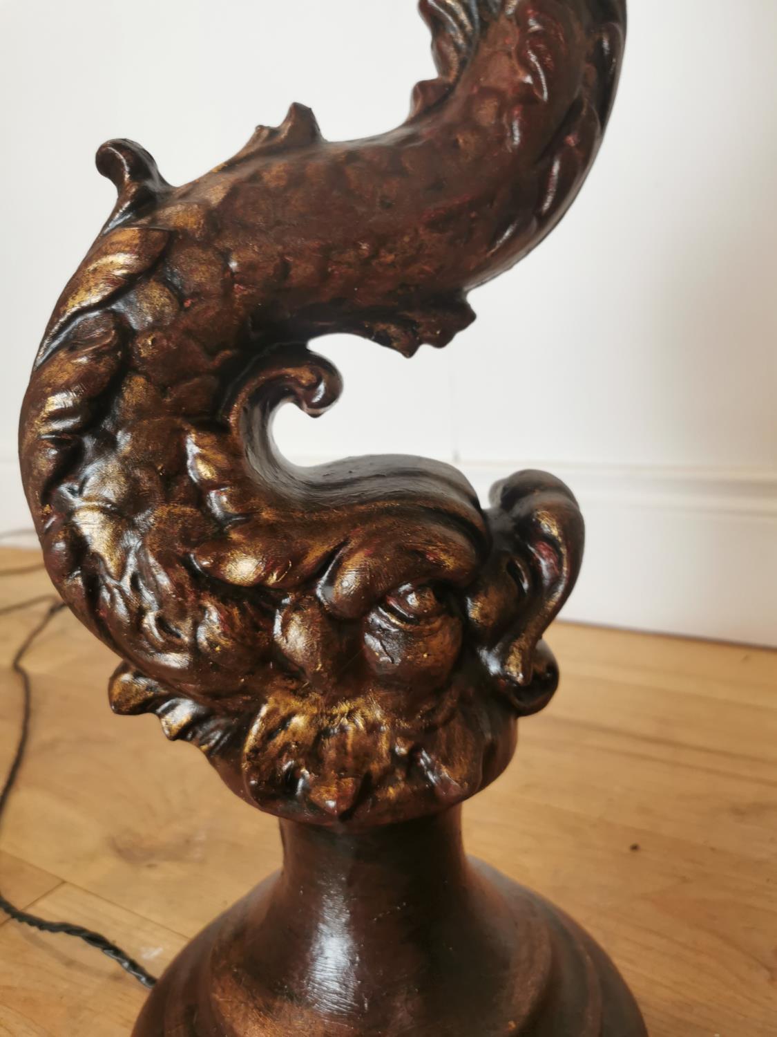 Pair of good quality bronzed cast iron table lamps - Bild 6 aus 8