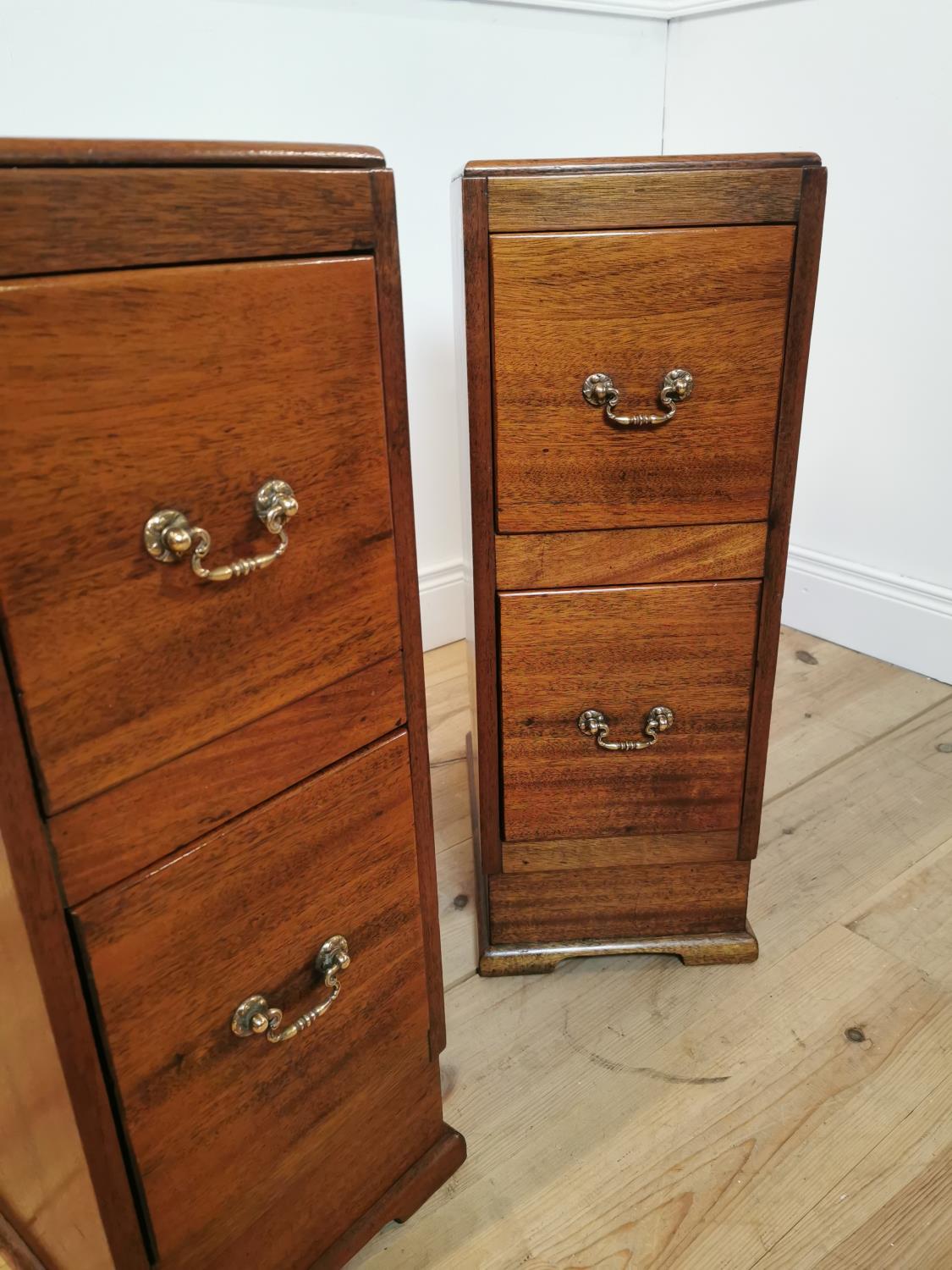 Pair of Art Deco mahogany bedside lockers - Image 3 of 5