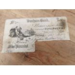 Durham Bank £5 note 1868