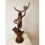 Art Deco spelter figure of Lady