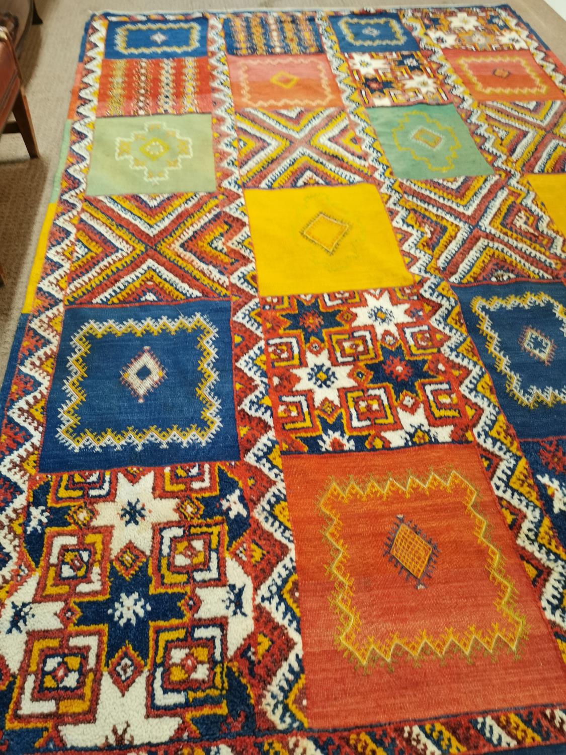 Decorative Persian carpet square. - Image 3 of 4