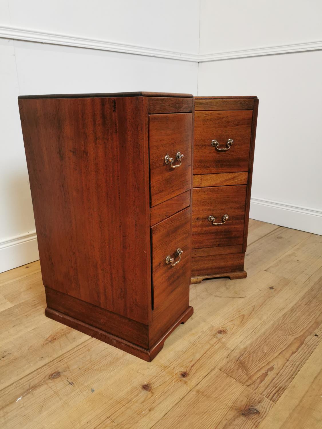 Pair of Art Deco mahogany bedside lockers - Image 2 of 5