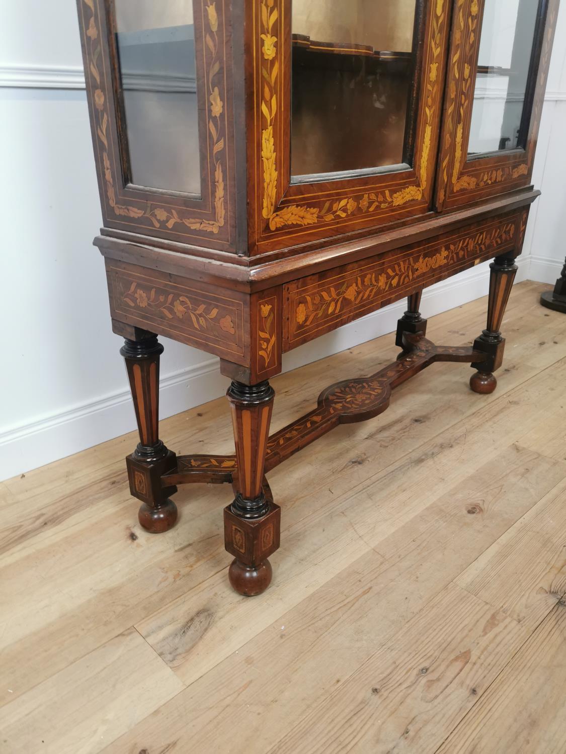 Exceptional quality Georgian walnut marquetry cabinet on stand, - Image 4 of 8
