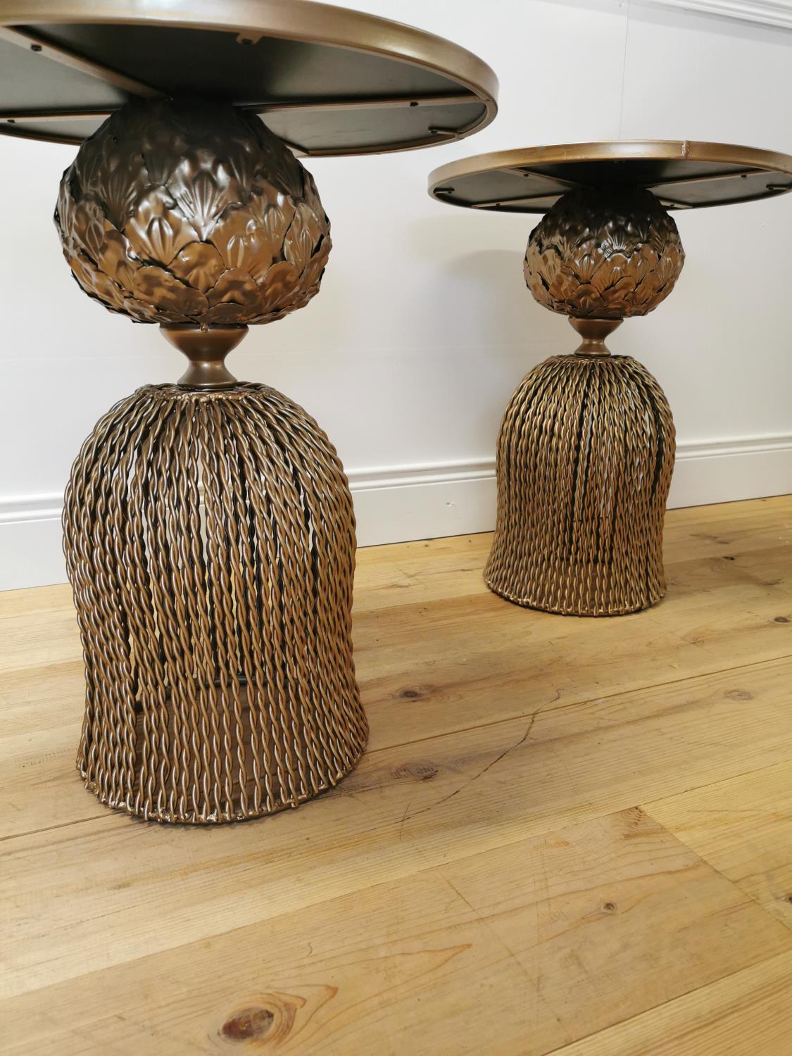 Pair of good quality gilded metal lamp tables - Image 2 of 4