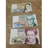 1990's collection of Irish bank notes.