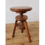 1950's pine artist's revolving stool.