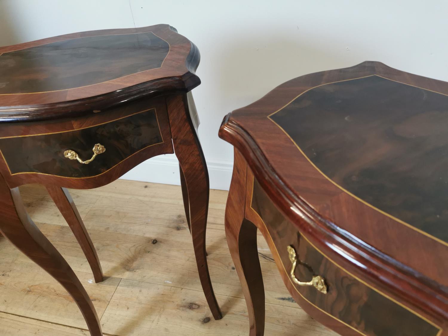 Pair of inlaid kingwood lamp tables - Image 2 of 5