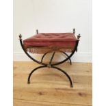 Brass and wrought iron stool i