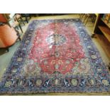 Good quality hand knotted Persian carpet square.