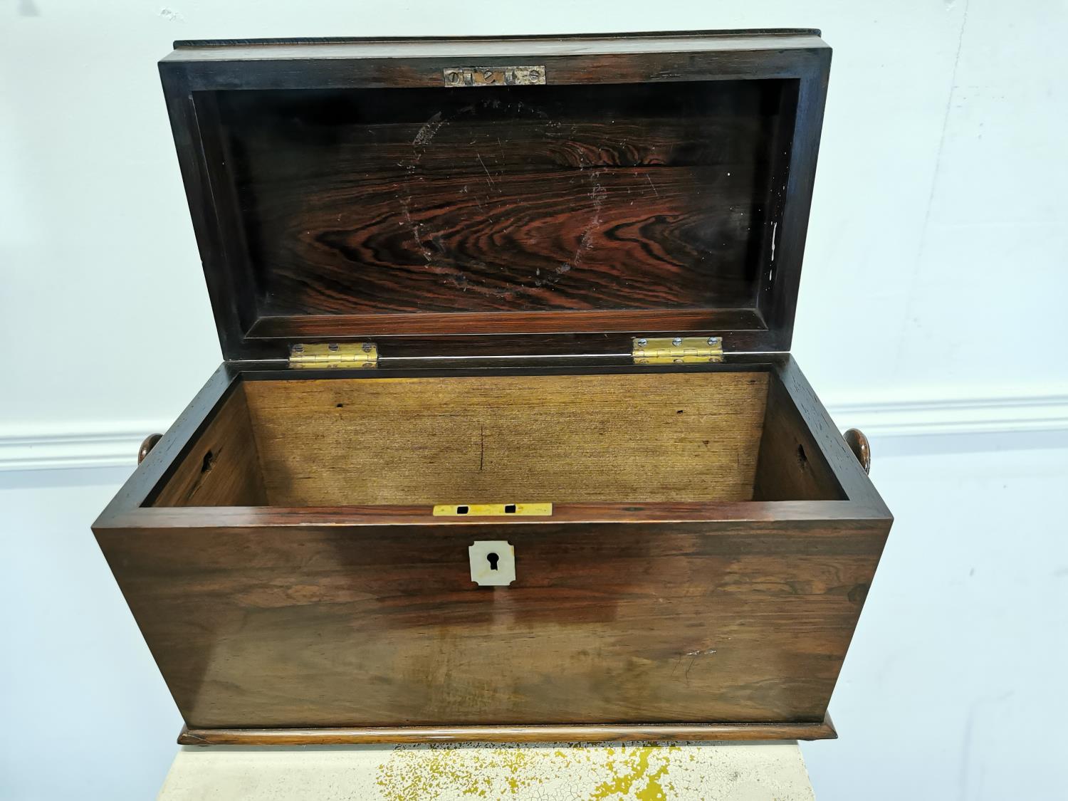 19th C. rosewood tea caddy - Bild 2 aus 3