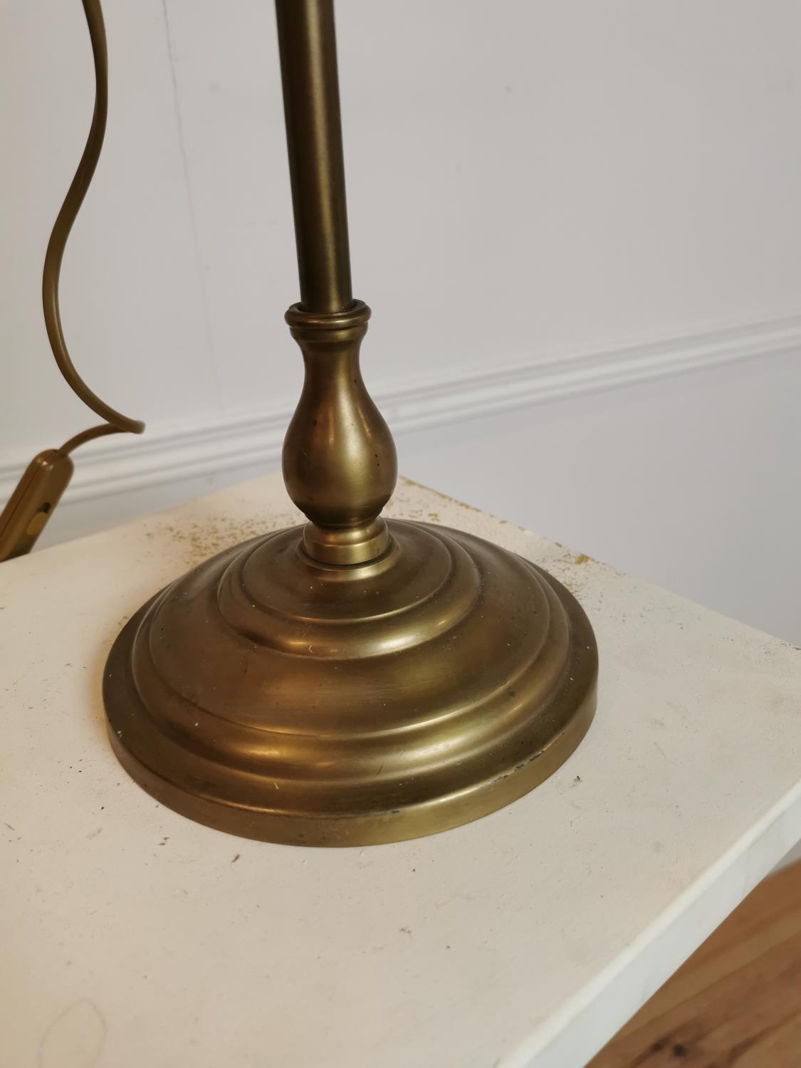 Early 20th C. brass desk lamp with frosted glass shade - Bild 3 aus 4