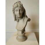 Marble resin bust of Grecian Lady.