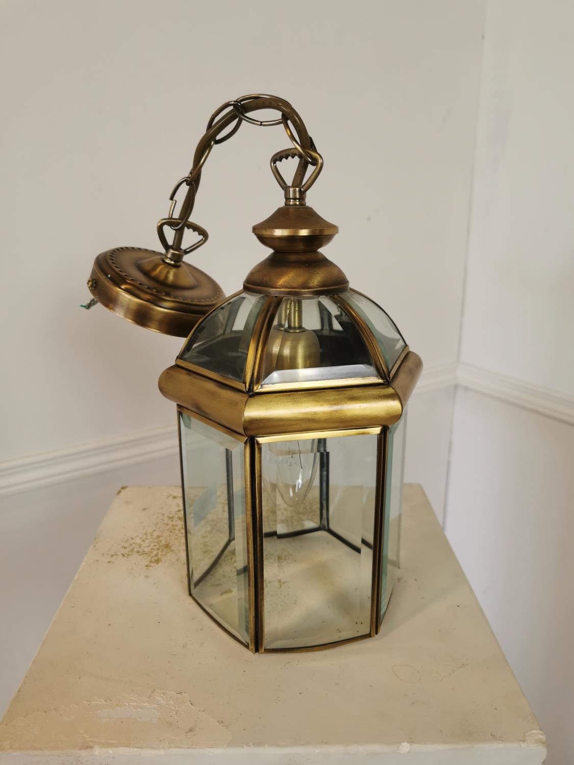 Good quality brass hanging lantern